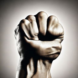 Create an image focusing on a man's fist