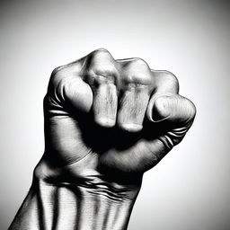 Create an image focusing on a man's fist