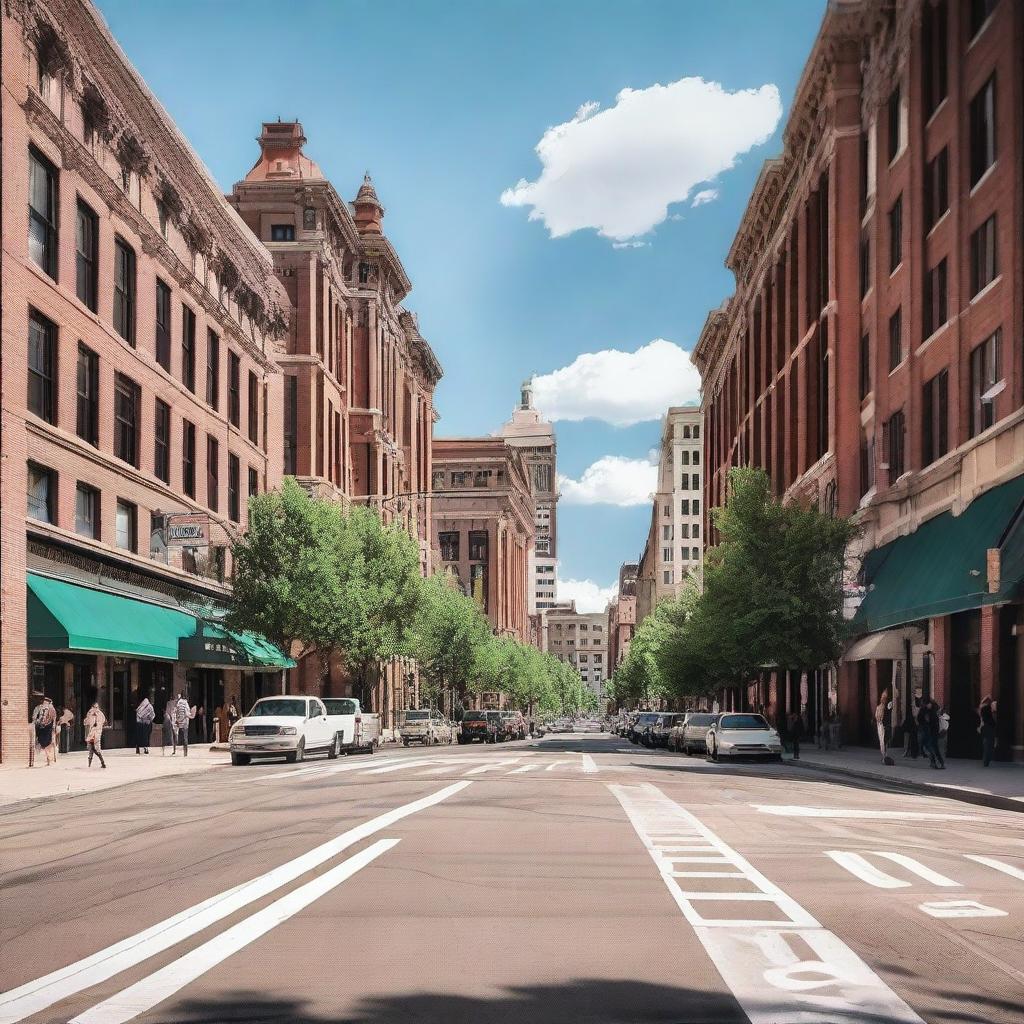 Create an image of a city street in Denver, Colorado