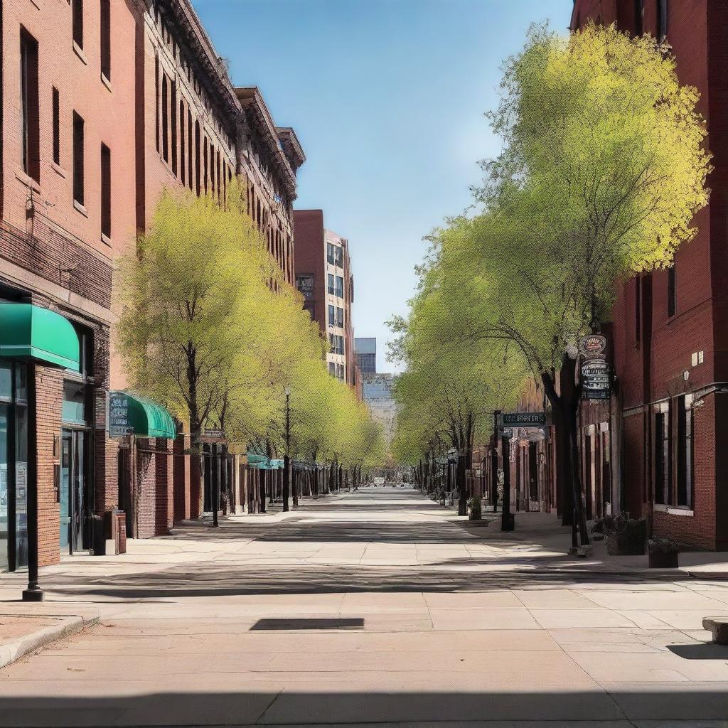 Create an image of a city street in Denver, Colorado