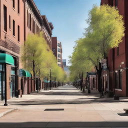 Create an image of a city street in Denver, Colorado