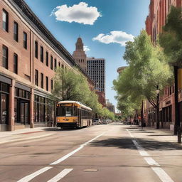 Create an image of a city street in Denver, Colorado