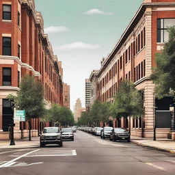 Create an image of a city street in Denver, Colorado