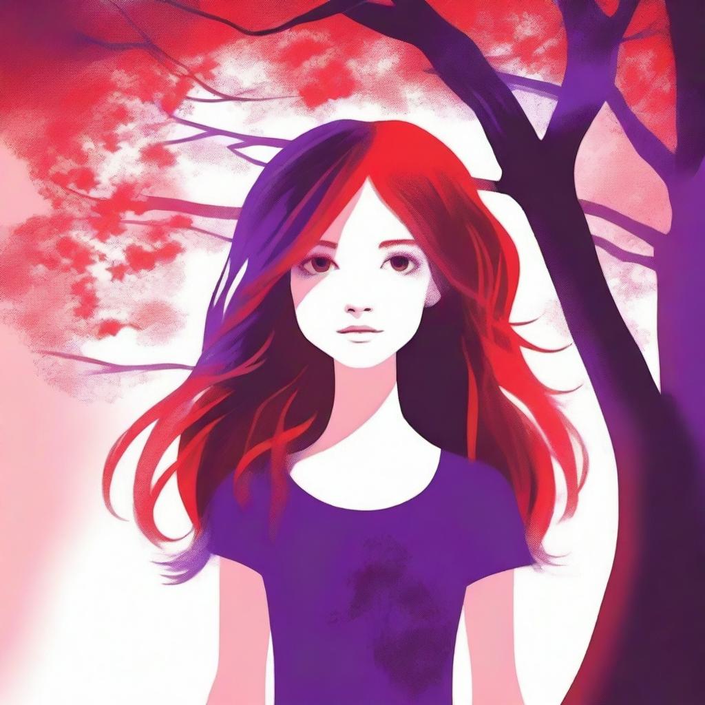 Create a book cover featuring a young girl with waist-length hair