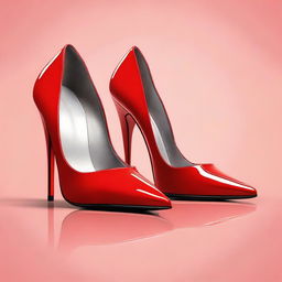 Create an image featuring a pair of red high heels