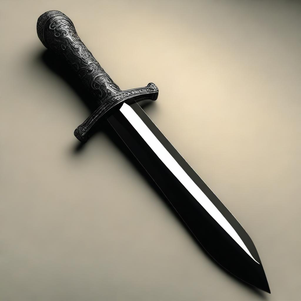 A detailed image of an obsidian dagger