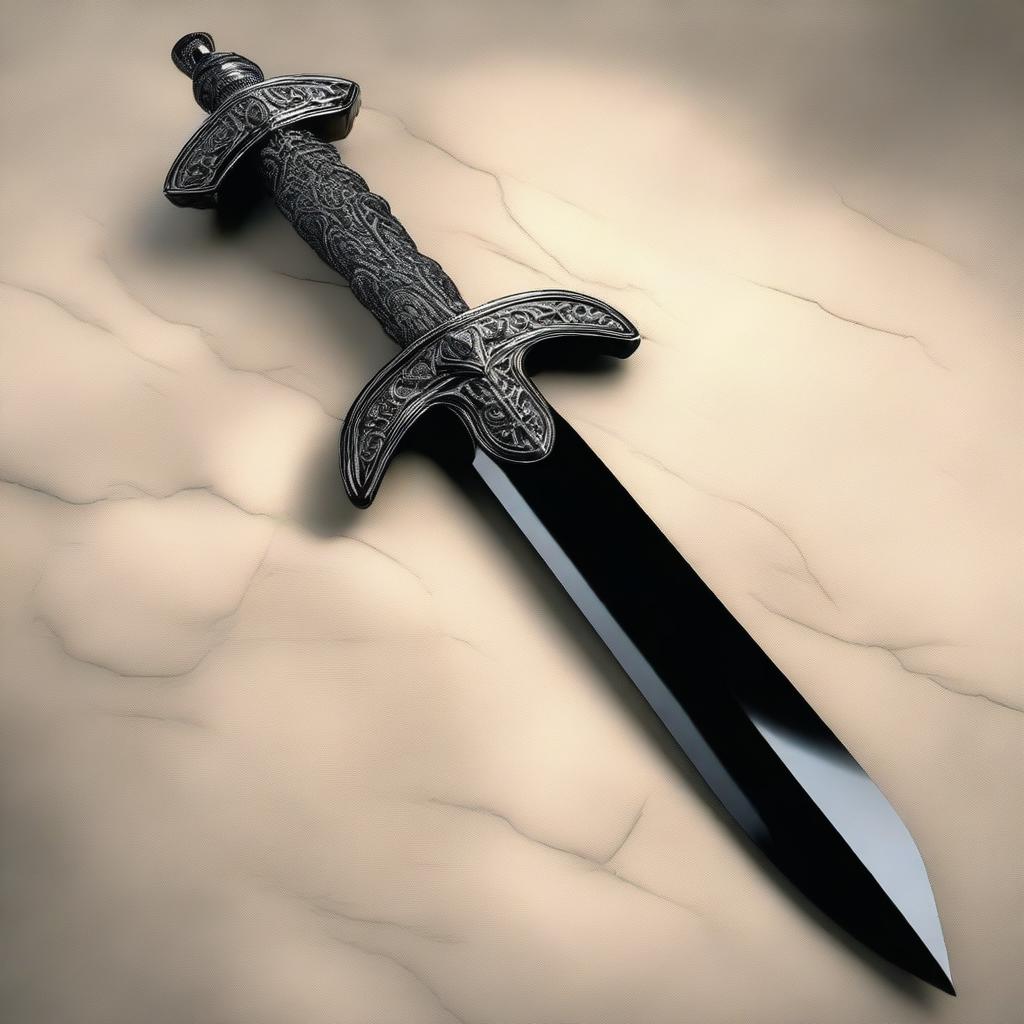 A detailed image of an obsidian dagger