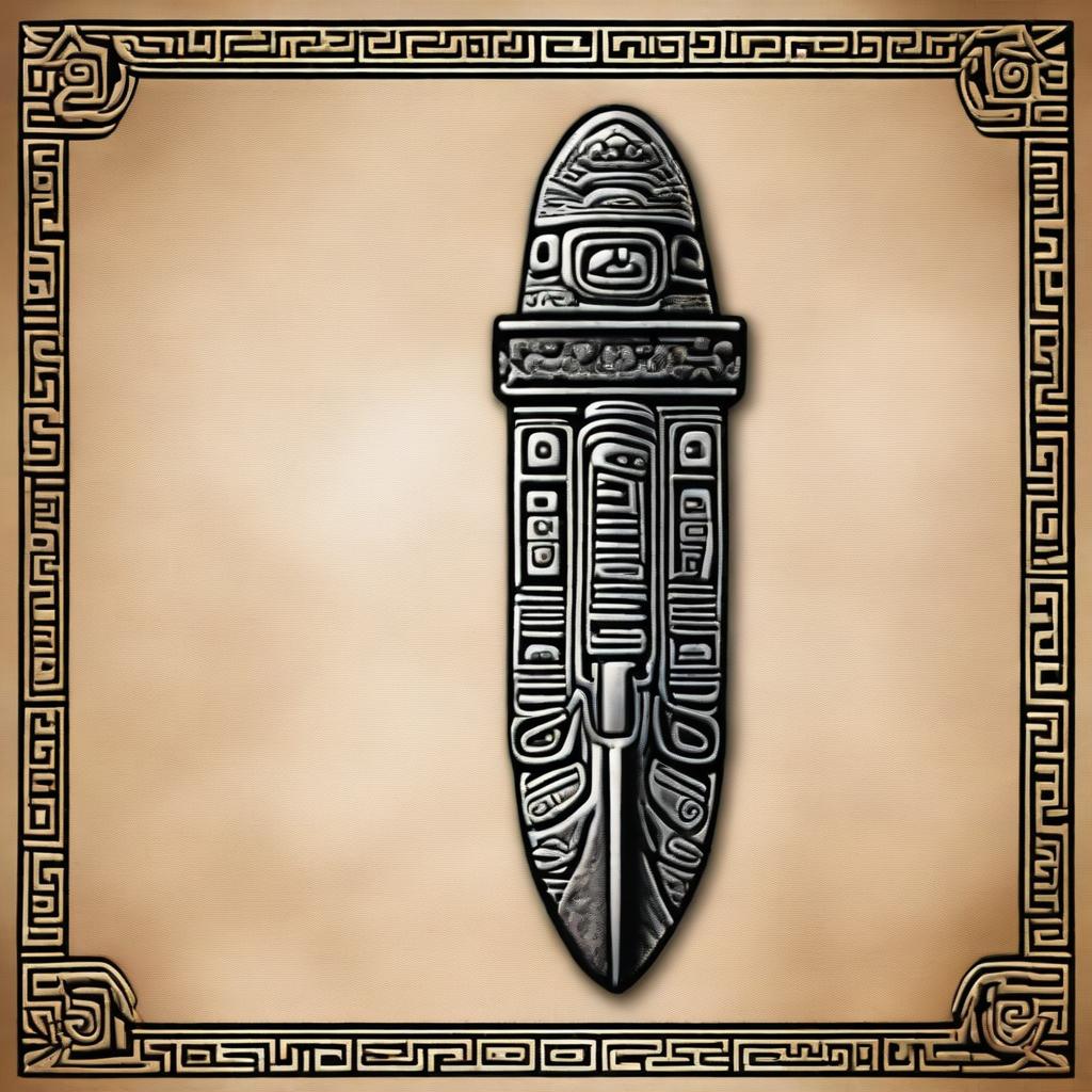 A detailed image of a Mayan dagger