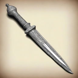 A detailed illustration of an ancient dagger