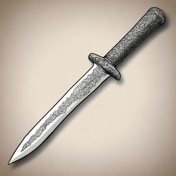 A detailed illustration of an ancient dagger