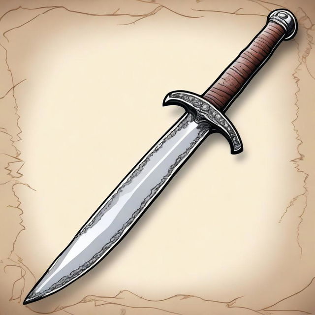 A detailed illustration of a primitive dagger