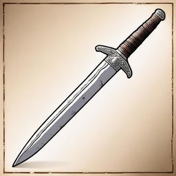 A detailed illustration of a primitive dagger