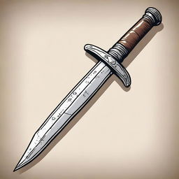 A detailed illustration of a primitive dagger