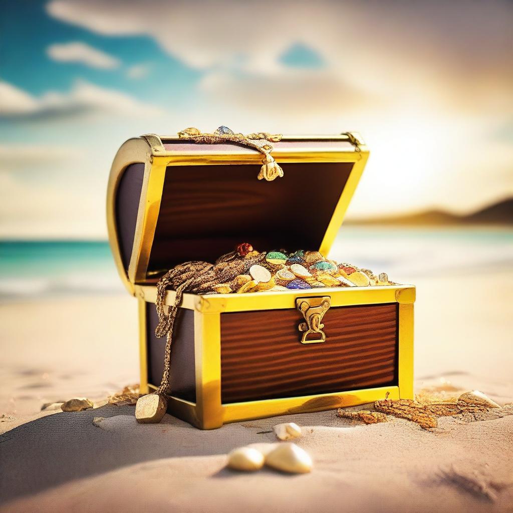 A treasure chest overflowing with gold coins and jewels