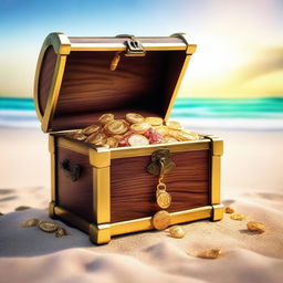 A treasure chest overflowing with gold coins and jewels