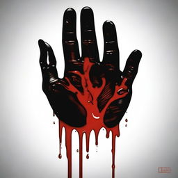 A powerful and intense illustration of a fisted hand dripping blood