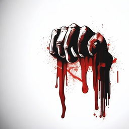 A powerful and intense illustration of a fisted hand dripping blood