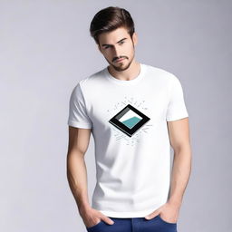 A stylish t-shirt design featuring a simple, modern graphic