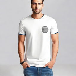 A stylish t-shirt design featuring a simple, modern graphic