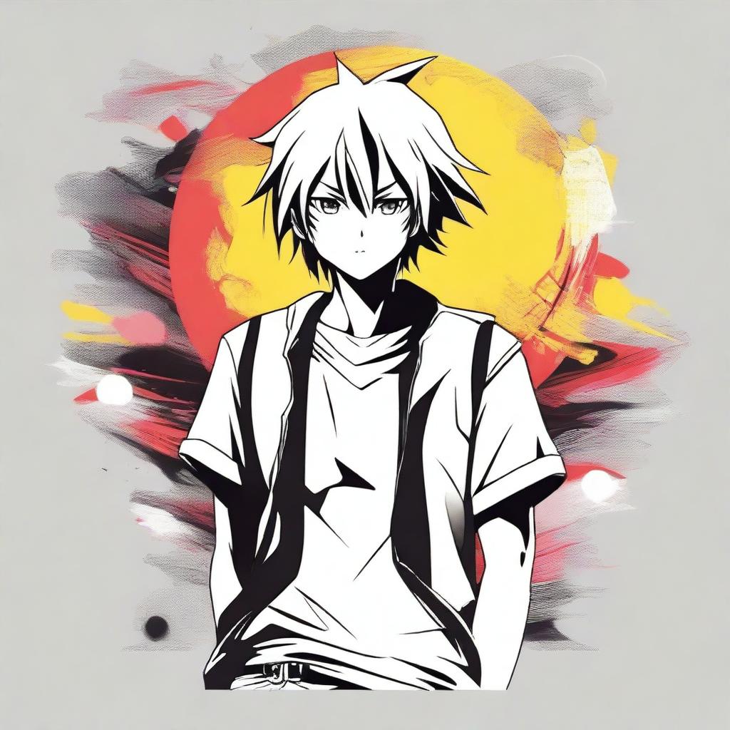 A stylish t-shirt design featuring an anime character