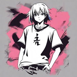 A stylish t-shirt design featuring an anime character