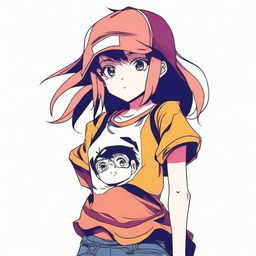 A stylish t-shirt design featuring an anime character