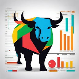 Create a vibrant poster for a song titled 'Market hai meri jaan' featuring stock market elements such as graphs, charts, and bull and bear symbols