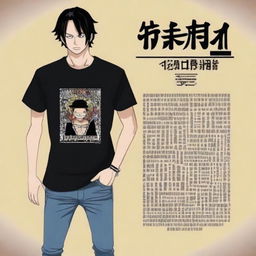 A stylish t-shirt design featuring famous dialogues from the One Piece anime