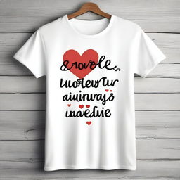 A stylish t-shirt design featuring romantic quotes