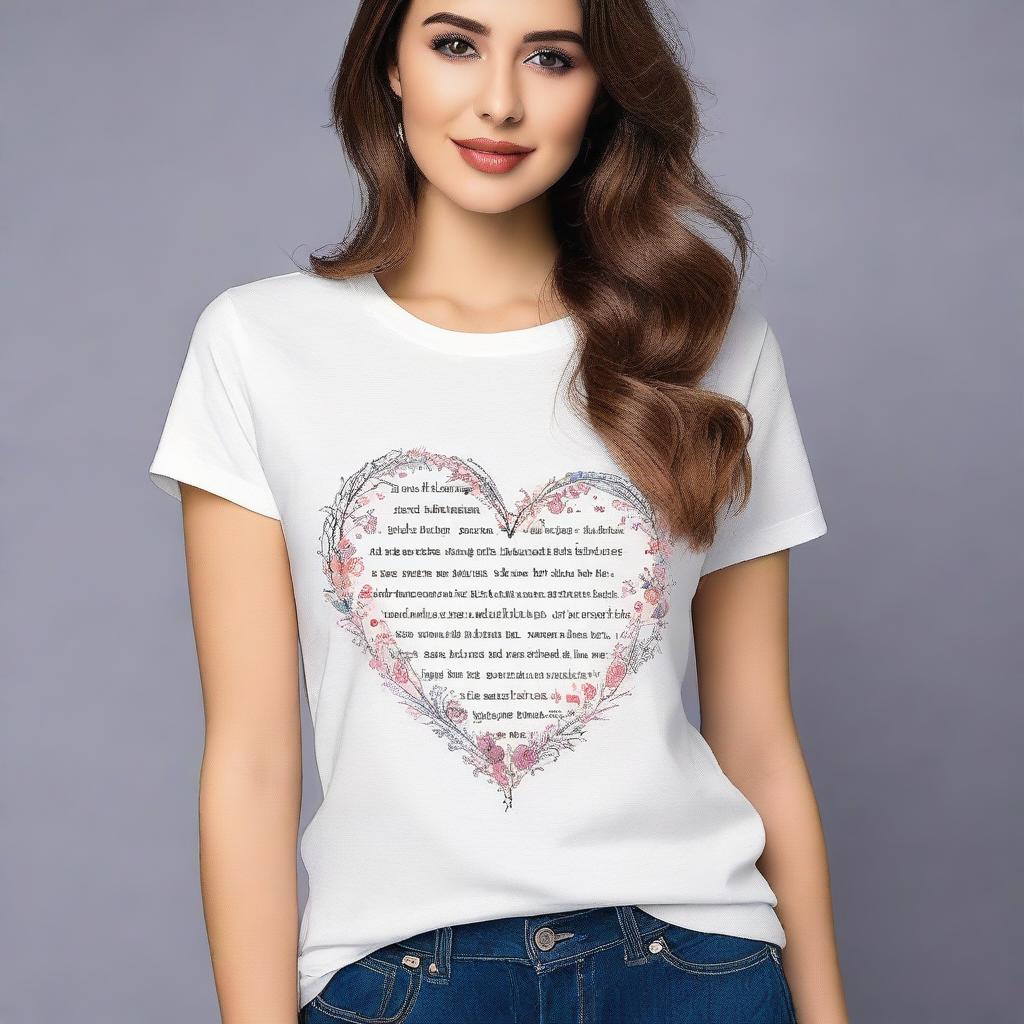 A stylish t-shirt design featuring romantic quotes