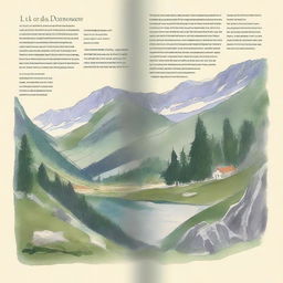 Créez une page de couverture recto/verso pour un livre intitulé 'La Verdoyante et la Sécheresse : Entre Eux les Montagnes