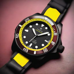 A sleek black diver watch case with a black watch face