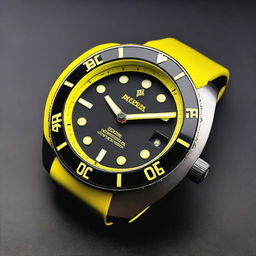 A sleek black diver watch case with a black watch face