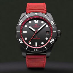 A sleek black diver watch case with a black watch face