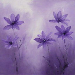 Generate a simple, elegant acrylic painting, primarily utilizing shades of violet to create an enchanting and serene artwork.