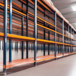 A detailed image of a storage rack for hangers in a logistics warehouse