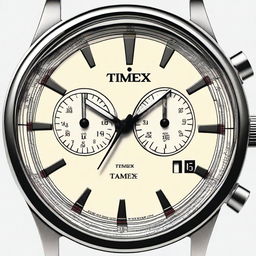 A detailed and stylish depiction of a Timex watch chronograph