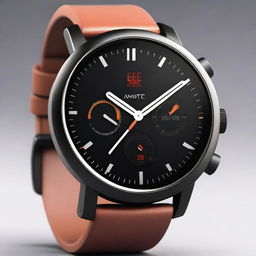 A sleek and modern depiction of the Amazfit GTR 5 smartwatch