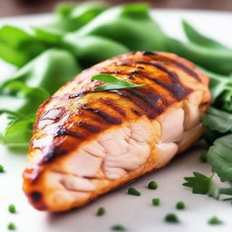 Create an image of a perfectly grilled chicken fillet