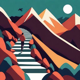 Create a dynamic and energetic poster titled 'The Path to Success' in rich colors