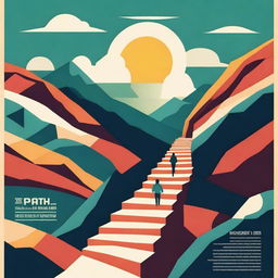 Create a dynamic and energetic poster titled 'The Path to Success' in rich colors