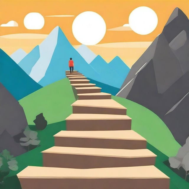 Create a poster titled 'The Path to Success' that looks like it was made by a middle school student