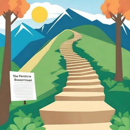 Create a poster titled 'The Path to Success' that looks like it was made by a middle school student