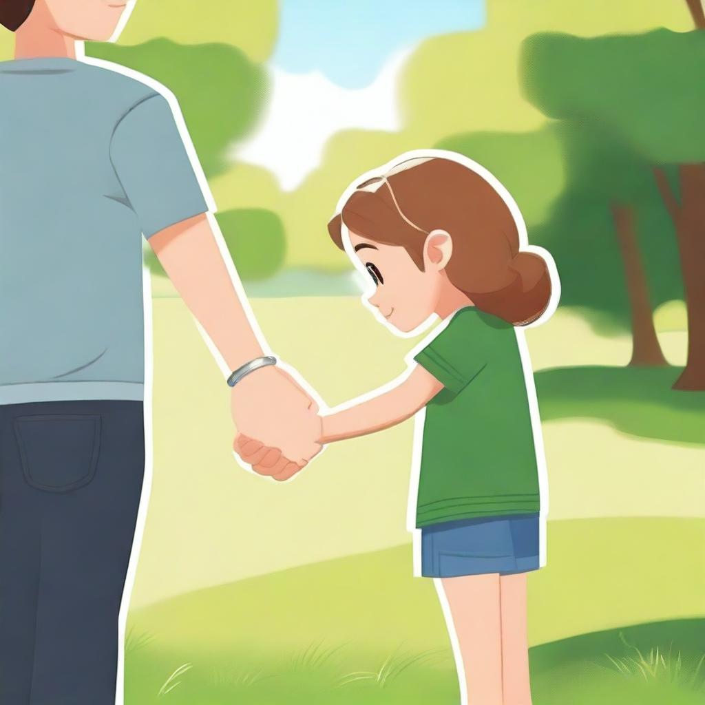 A heartwarming scene of two people holding hands