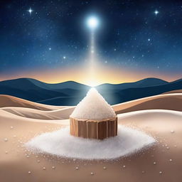 A serene and uplifting scene featuring a glowing light source surrounded by salt crystals, symbolizing the concept of being the righteous salt and light