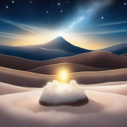 A serene and uplifting scene featuring a glowing light source surrounded by salt crystals, symbolizing the concept of being the righteous salt and light