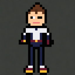 Create a pixel art of Yuji Itadori with animations in 32x64 pixels