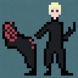 Generate pixel art of Yuji Itadori from the anime Jujutsu Kaisen with animations