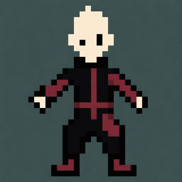 Generate pixel art of Yuji Itadori from the anime Jujutsu Kaisen with animations