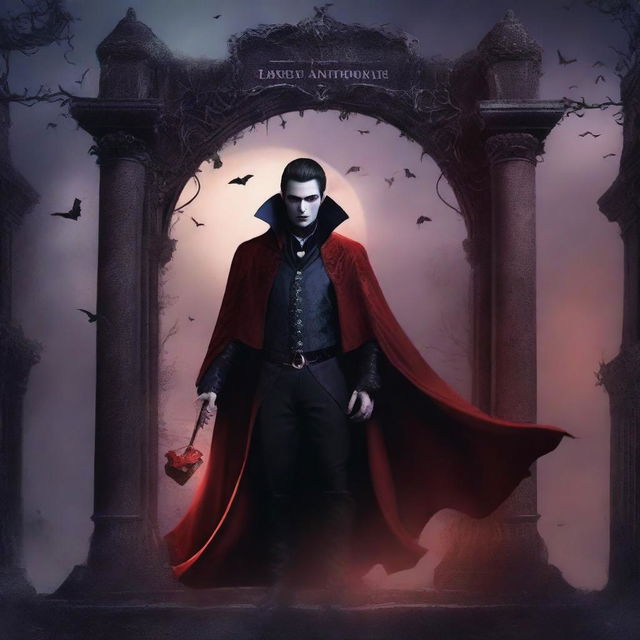 Create an animated book cover featuring a fantasy vampire theme